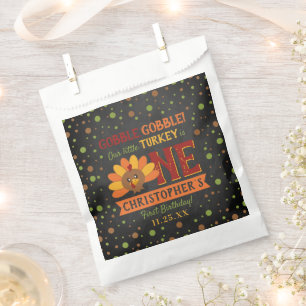Little Turkey Fall Thanksgiving 1st Birthday Favour Bag