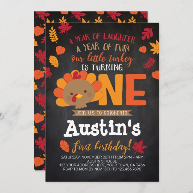 Little Turkey Invitation (Front/Back)