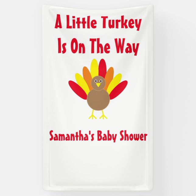 Little Turkey On The Way Banner (Vertical)