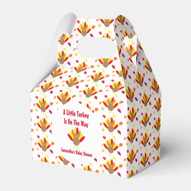 Little Turkey On The Way Favor Box (Front Side)