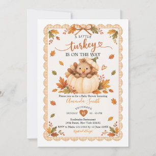 Little Turkey PUMPKIN Baby Shower Invitation