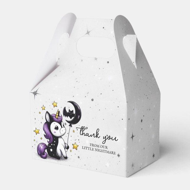 Little Unicorn Baby Shower Favor Box (Front Side)