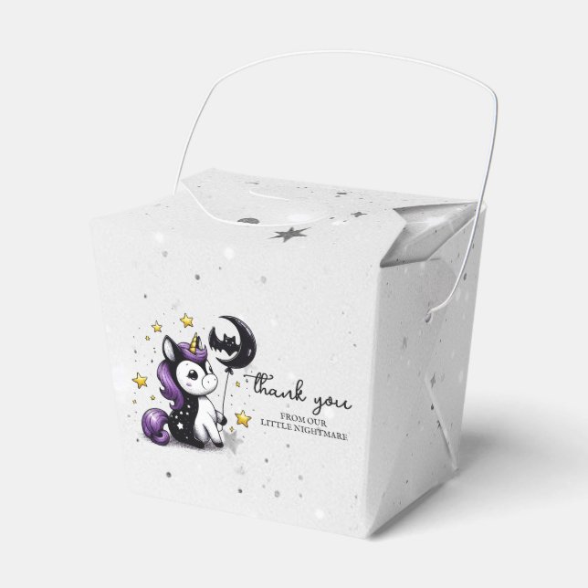 Little Unicorn Baby Shower Favor Box (Front Side)