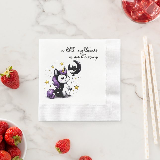 Little Unicorn Baby Shower Napkin (Insitu)