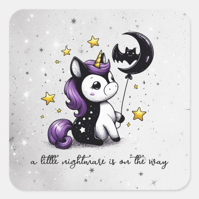 Little Unicorn Baby Shower Square Sticker (Front)