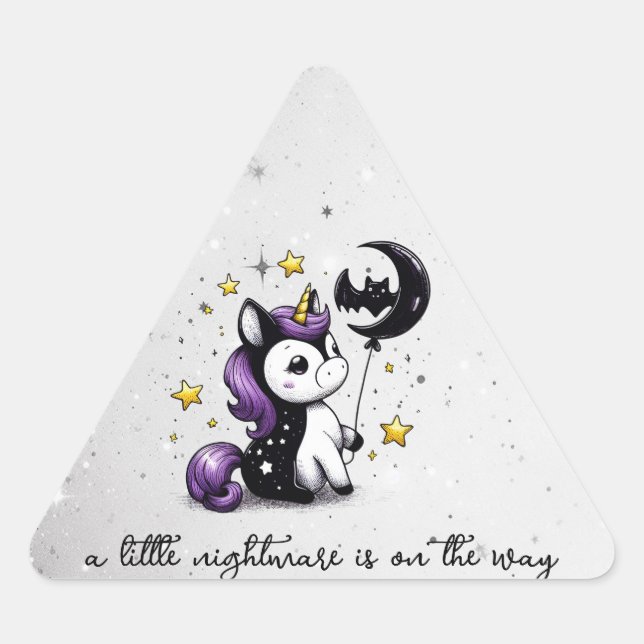 Little Unicorn Baby Shower Triangle Sticker (Front)