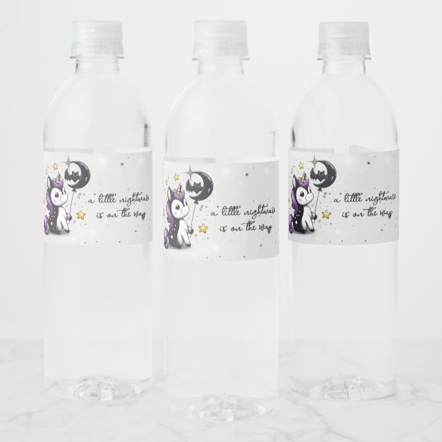 Little Unicorn Baby Shower Water Bottle Label (Bottles)