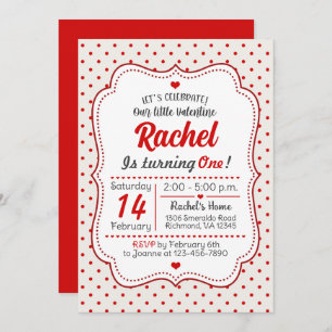 Little Valentine First Birthday Invitation