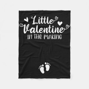 Little Valentine In The Making Funny Pregnancy Ann Fleece Blanket