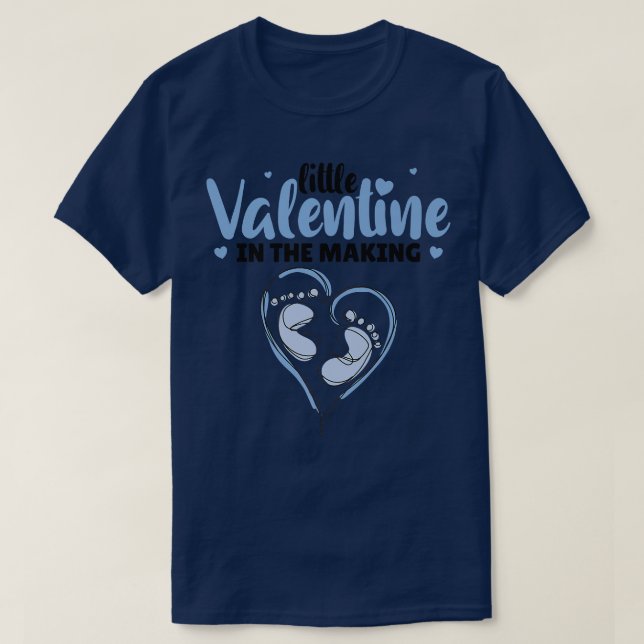 Little Valentine In The Making Gender Reveal boy  T-Shirt (Design Front)