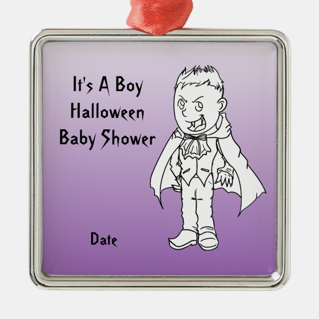 Little Vampire Halloween Baby Shower Ornaments (Front)