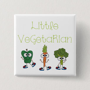 Little Vegetarian 2 Inch Square Button