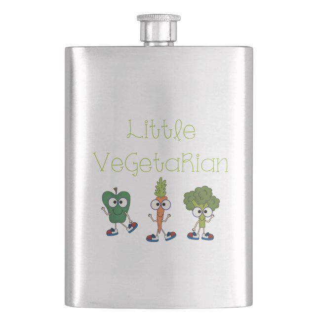 Little Vegetarian Hip Flask (Front)