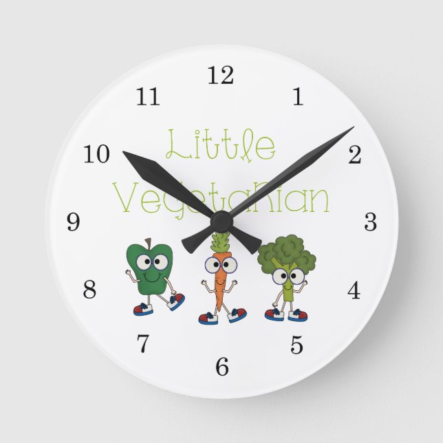 Little Vegetarian Round Clock (Front)