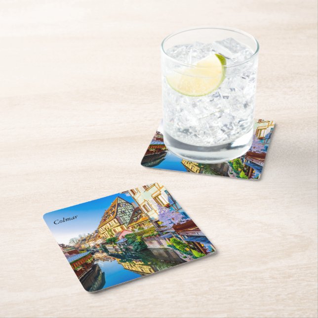 Little Venice, Colmar Square Paper Coaster (Insitu)