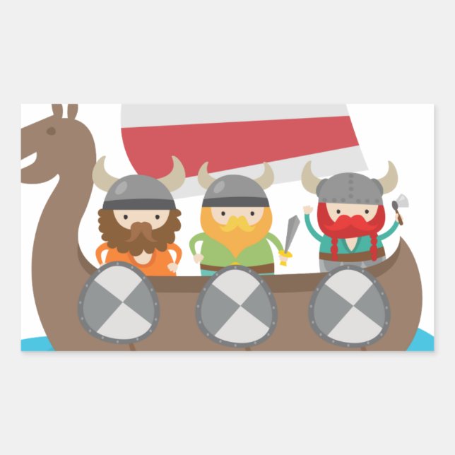Little Vikings in ship Sticker (Front)
