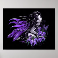 "Little Violet Lily" Gothic Butterfly Fairy Poster