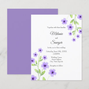 Little Violet Watercolor Blossoms Invitation