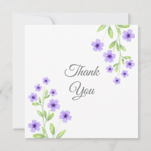 Little Violet Watercolor Blossoms Thank You Card