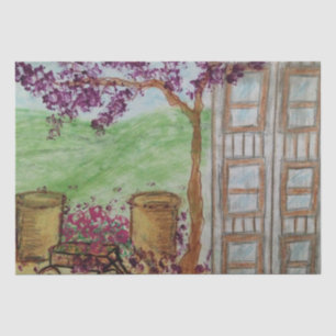 Little Wagon with Blooms Tissue Paper