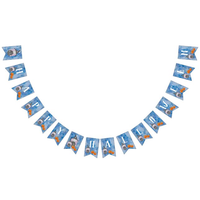 Little Watercolour Witch Halloween Party Bunting Flags (All)