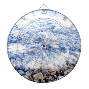 Little wave and colourful stones dartboard
