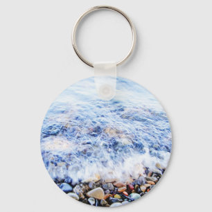Little wave and colourful stones keychain