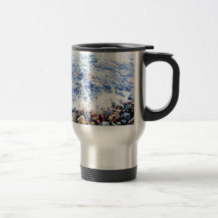 Little wave and colourful stones travel mug