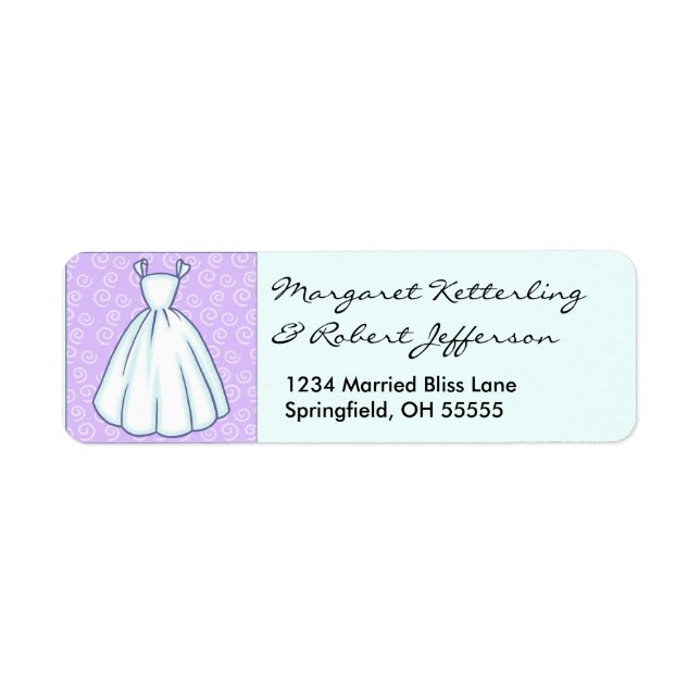 Little Wedding Dress Personalized Address Labels (Front)