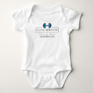 Little Weightlifter Is Coming Soon Bodybuilding Baby Bodysuit