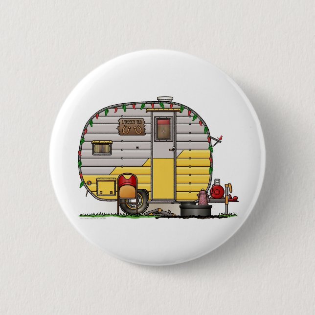 Little Western Camper Trailer 2 Inch Round Button (Front)