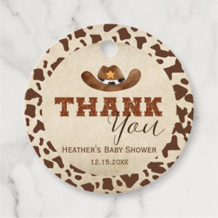 Little Western Cowboy Baby Shower Favour Tags