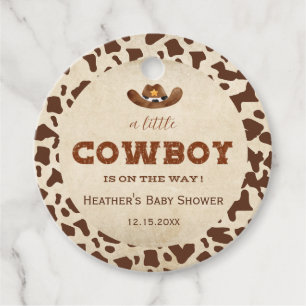 Little Western Cowboy Baby Shower Favour Tags
