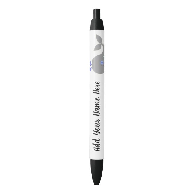 Little Whale Custom Name Ink pen (Front Vertical)