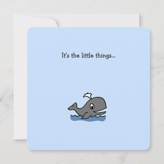 Little Whale Thank You Note Card (Front)
