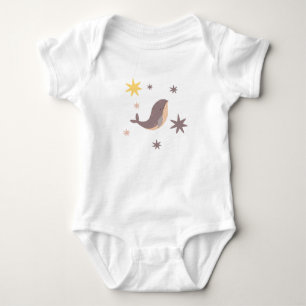 Little Whale with Stars Baby Bodysuit