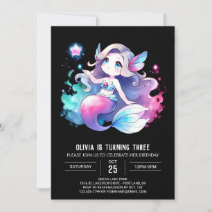 Little Whimsy Mermaid Birthday Invitation