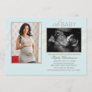 Little Whispers Blue Invitation