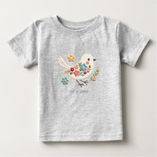 Little White Bird Floral Baby T-Shirt