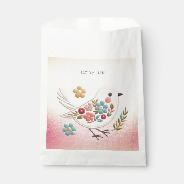 Little White Bird Floral Favour Bags (Front)