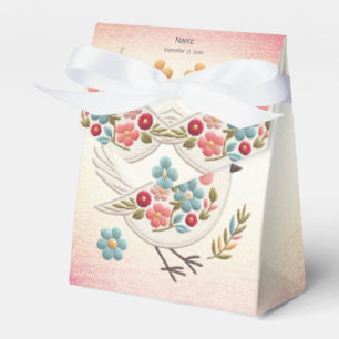 Little White Bird Floral Favour Box