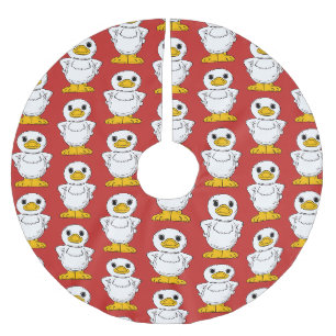 Little White Duck Standing Thunder_Cove Brushed Polyester Tree Skirt