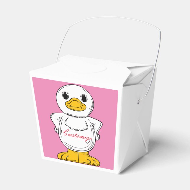Little White Duck Standing Thunder_Cove Favor Box (Front Side)