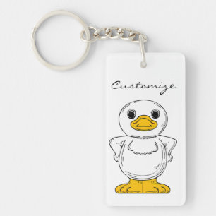 Little White Duck Standing Thunder_Cove Keychain