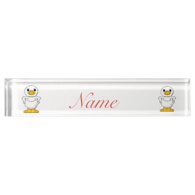 Little White Duck Standing Thunder_Cove Nameplate (Front)