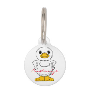 Little White Duck Standing Thunder_Cove Pet Tag