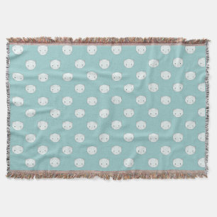 Little White Kitty Faces Throw Blanket