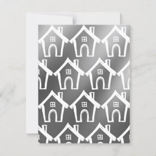 Little White Maisons Silver Grey Nouvelle carte d'