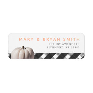 Little White Pumpkin and Buffalo Check Fall Theme