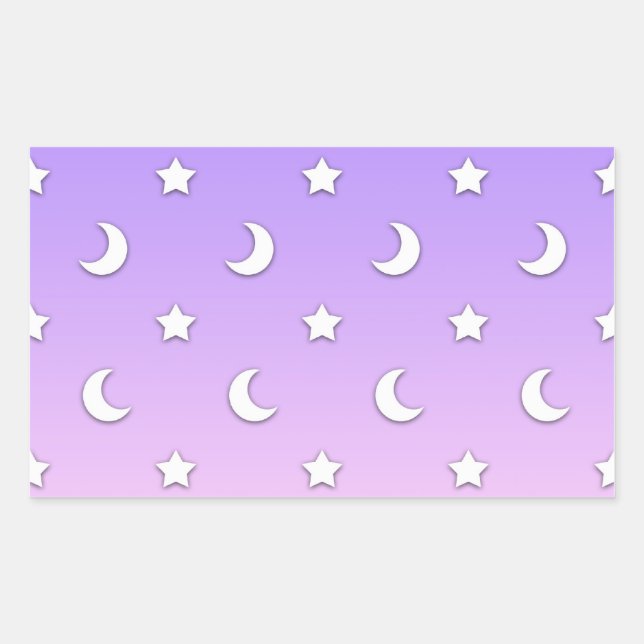 Little White Stars and Moons Pattern Sticker (Front)